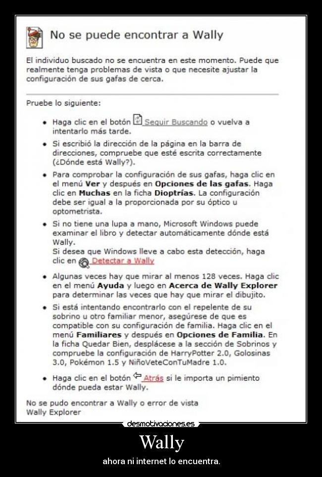 Wally - ahora ni internet lo encuentra.