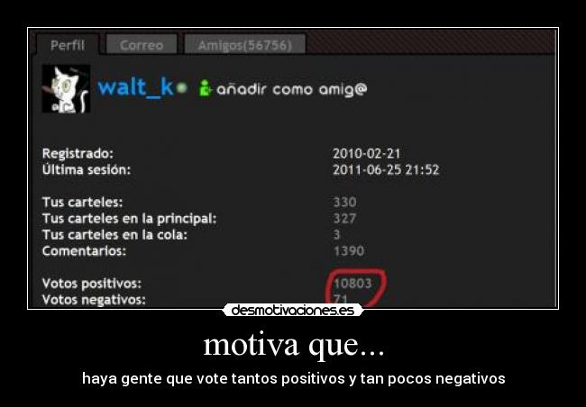motiva que... - haya gente que vote tantos positivos y tan pocos negativos