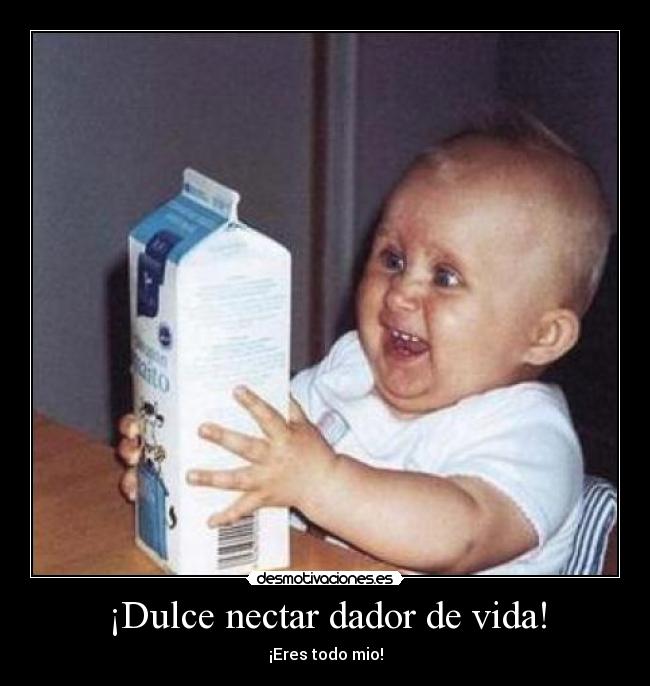 ¡Dulce nectar dador de vida! - ¡Eres todo mio!