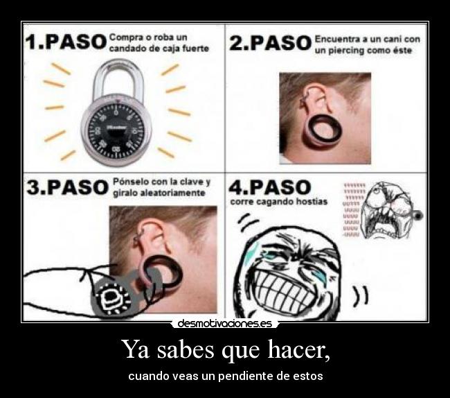 Ya sabes que hacer, -