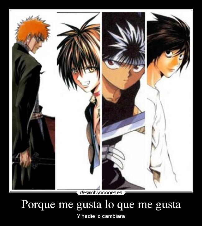 carteles bleach ichigo black cat train yuyu hakusho hiei death note desmotivaciones