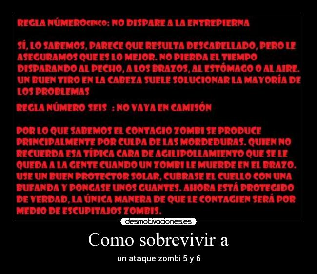 Como sobrevivir a - un ataque zombi 5 y 6
