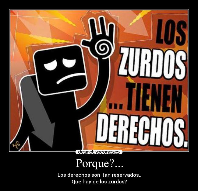 Porque?... - Los derechos son tan reservados..
Que hay de los zurdos?