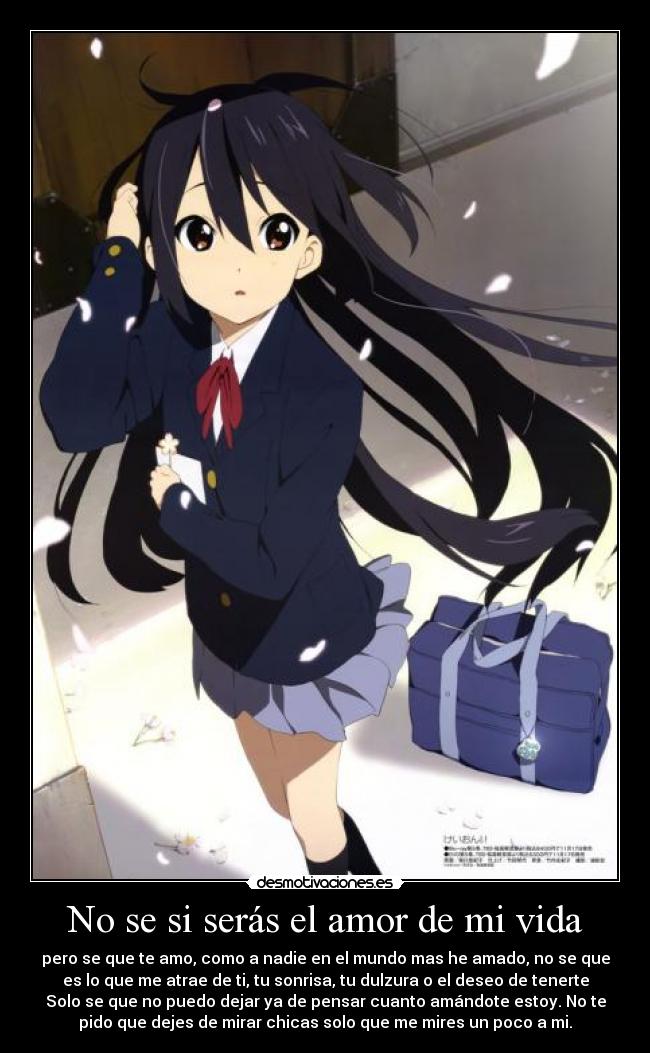 No se si serás el amor de mi vida -