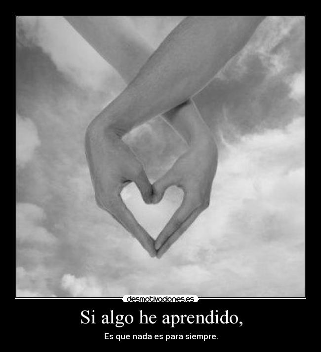 Si algo he aprendido, - 