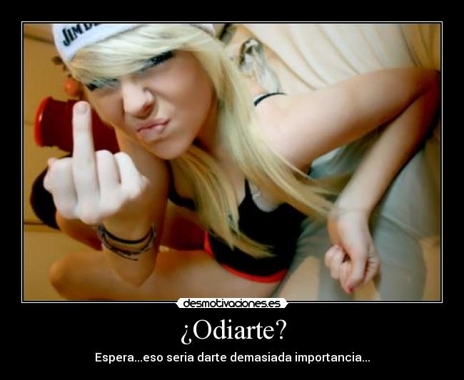 ¿Odiarte? - Espera...eso seria darte demasiada importancia...