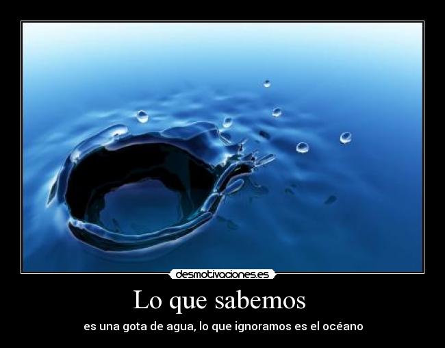 Lo que sabemos - es una gota de agua, lo que ignoramos es el océano
