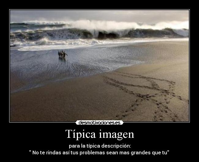 Típica imagen - para la típica descripción:
No te rindas así tus problemas sean mas grandes que tu
