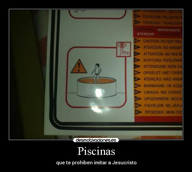 Piscinas - que te prohiben imitar a Jesucristo