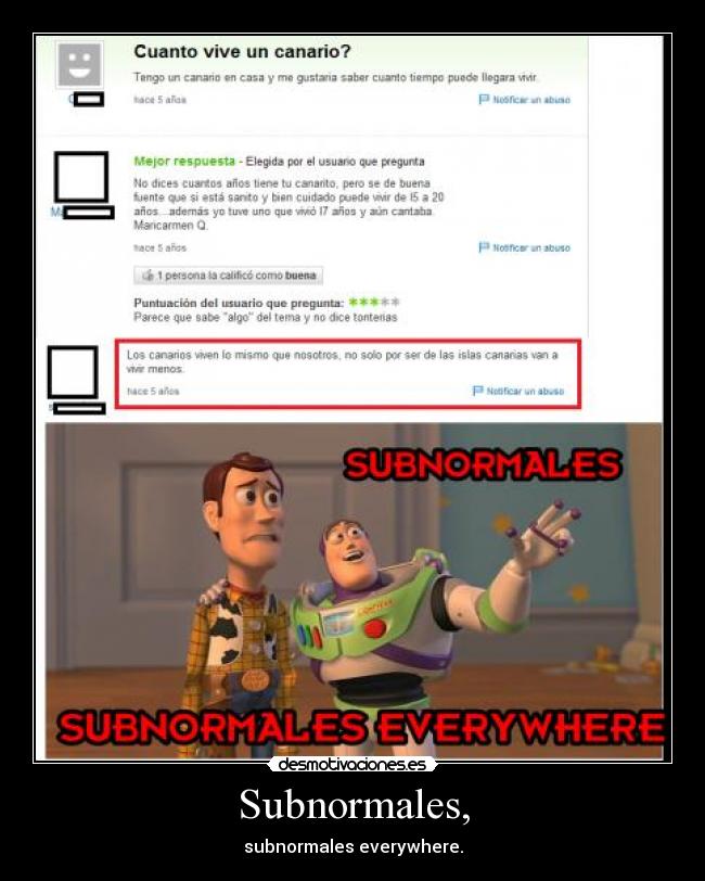 Subnormales, - subnormales everywhere.