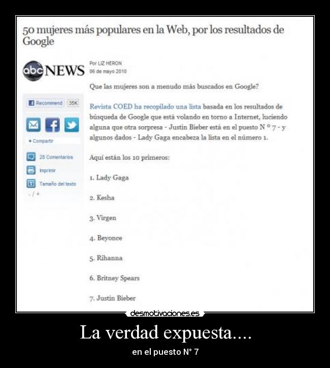 La verdad expuesta.... - en el puesto N° 7