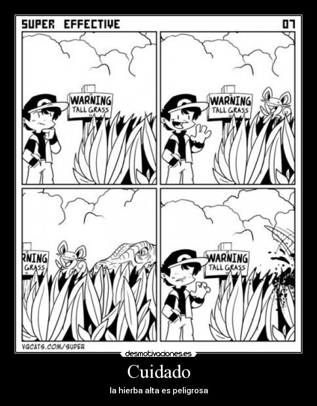 Cuidado - la hierba alta es peligrosa