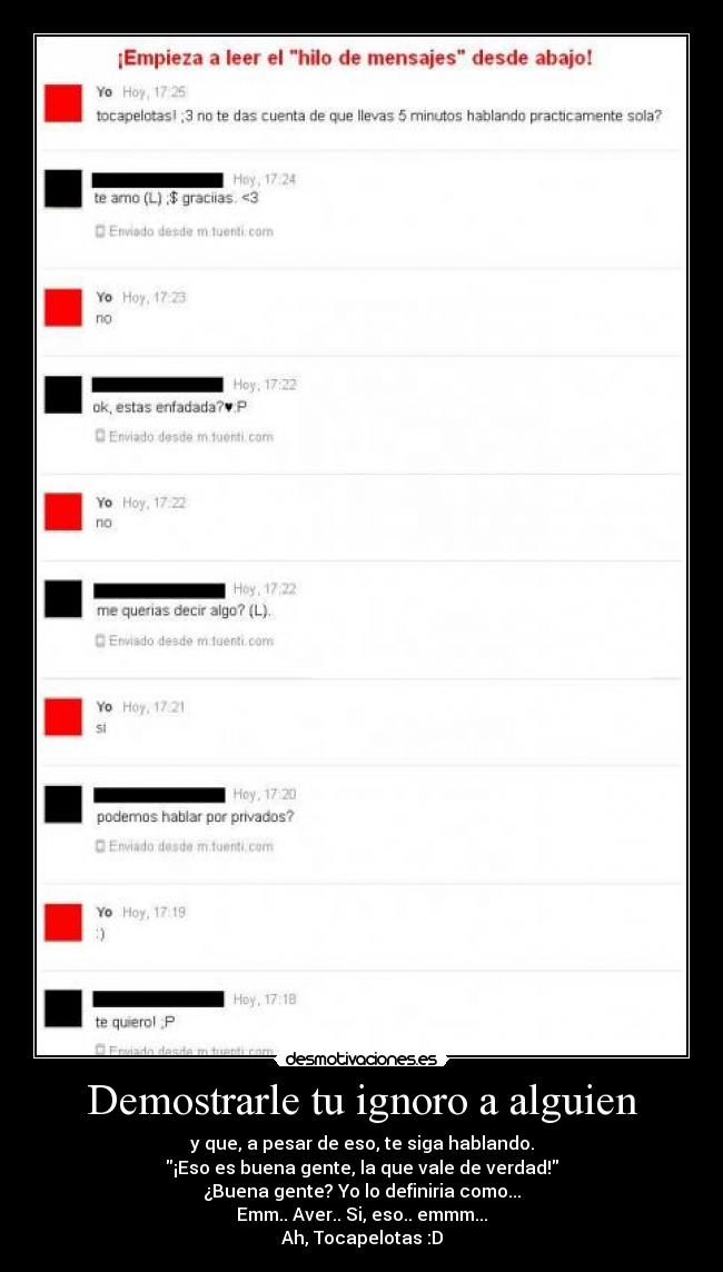 Demostrarle tu ignoro a alguien -