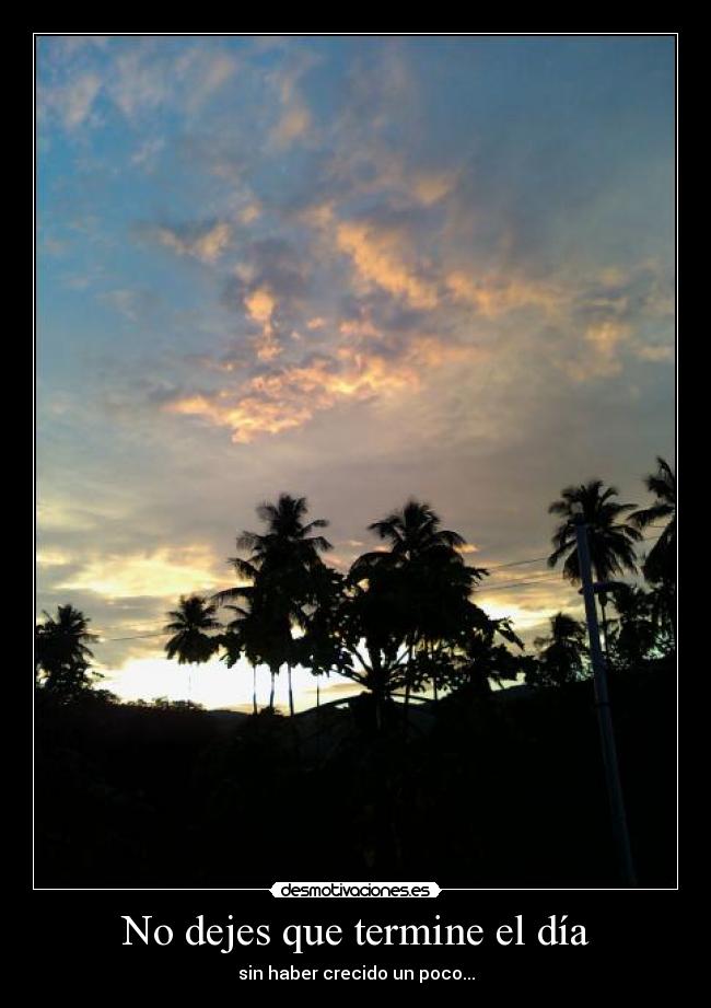 No dejes que termine el día - sin haber crecido un poco...