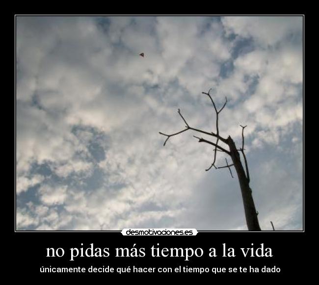 no pidas más tiempo a la vida -