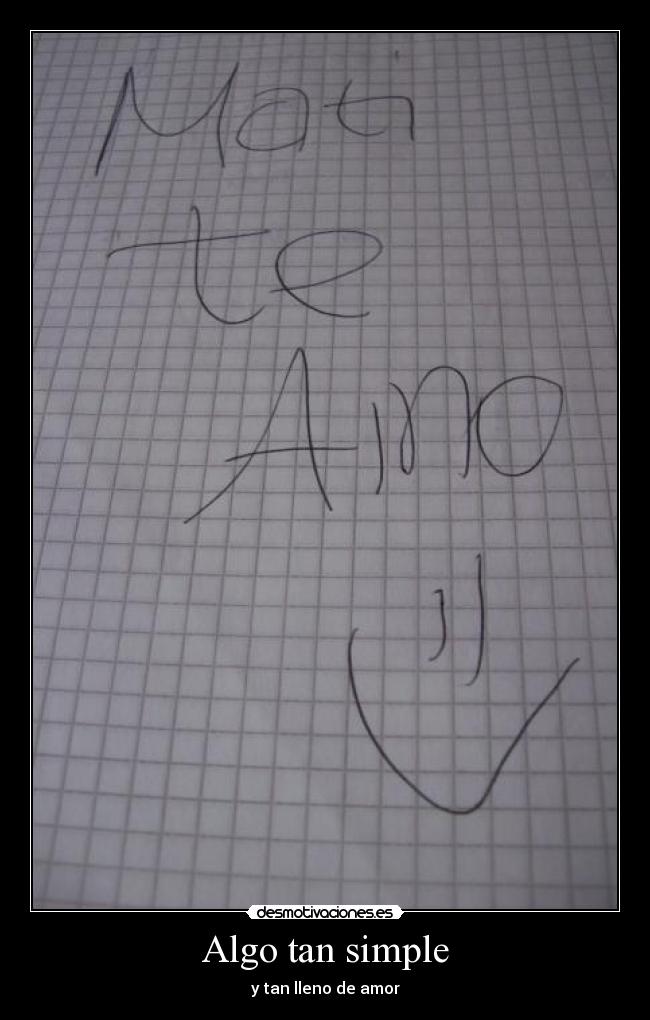 Algo tan simple - y tan lleno de amor