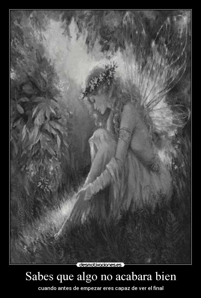 Sabes que algo no acabara bien -