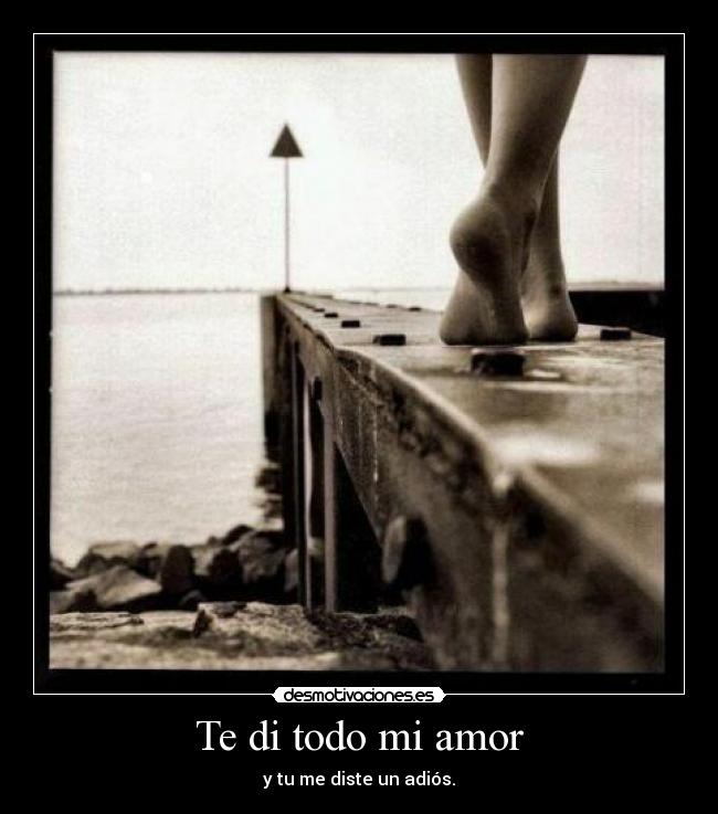 Te di todo mi amor - y tu me diste un adiós.