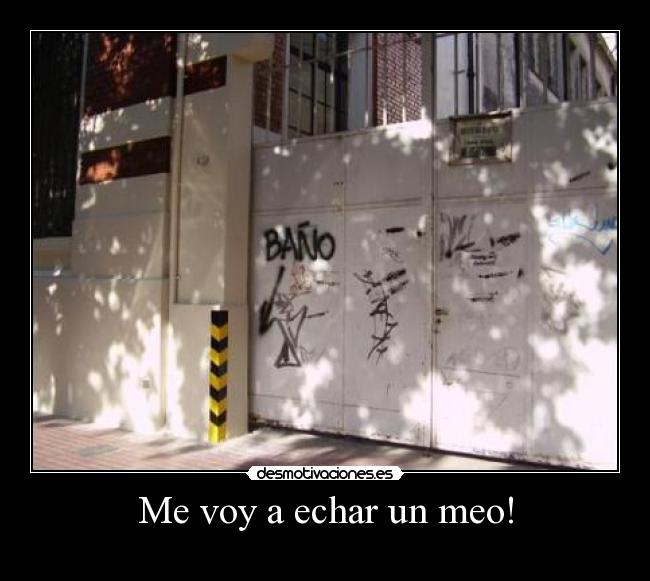 Me voy a echar un meo! -