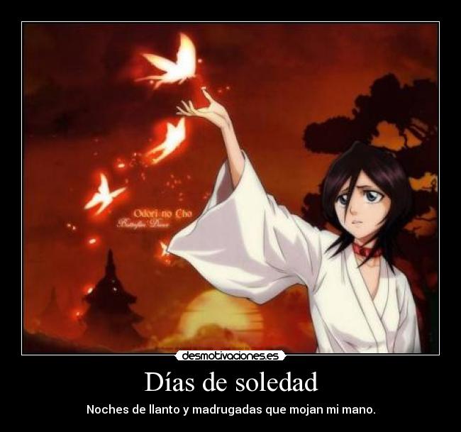 Días de soledad - Noches de llanto y madrugadas que mojan mi mano.