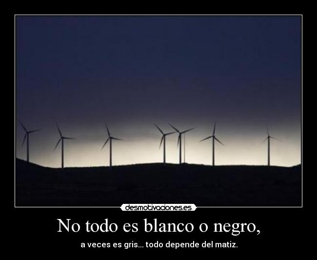 No todo es blanco o negro, - 