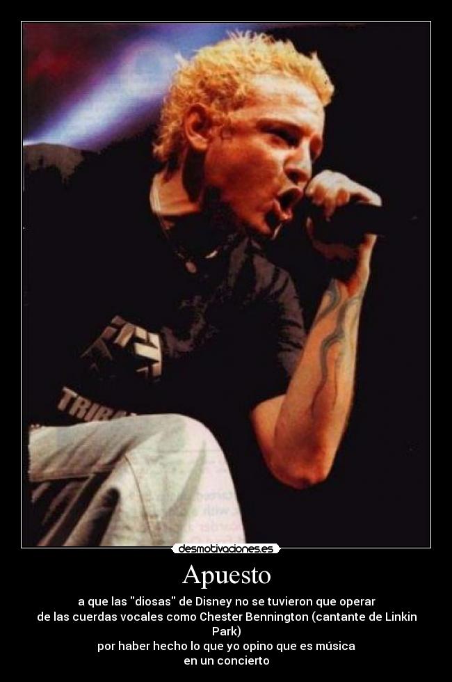 carteles linkin park chester bennington apuesto diosas disney desmotivaciones