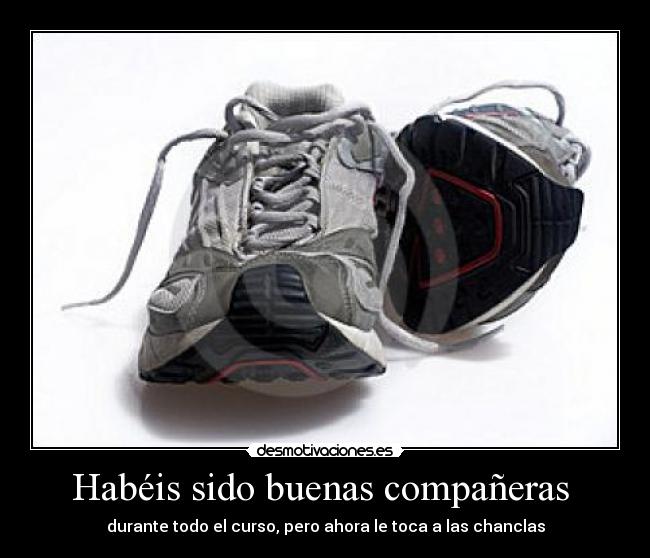 Habéis sido buenas compañeras - durante todo el curso, pero ahora le toca a las chanclas