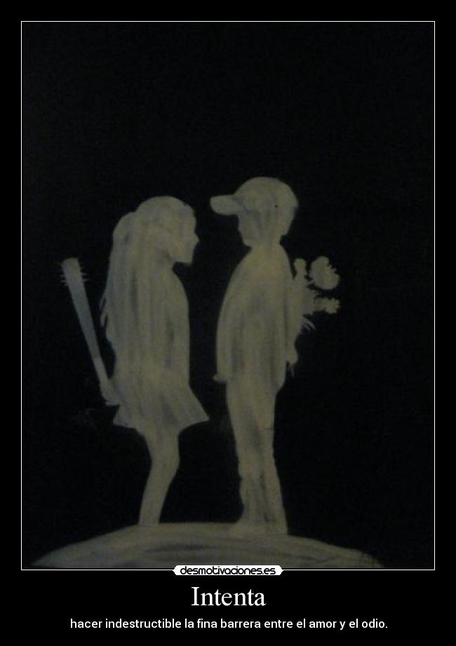 carteles intentabarrera indestructible fina odio amor desmotivaciones