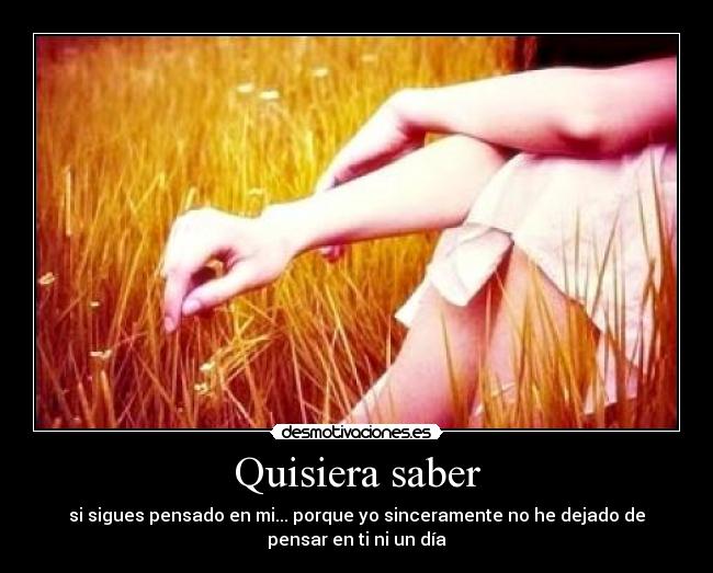 Quisiera saber -