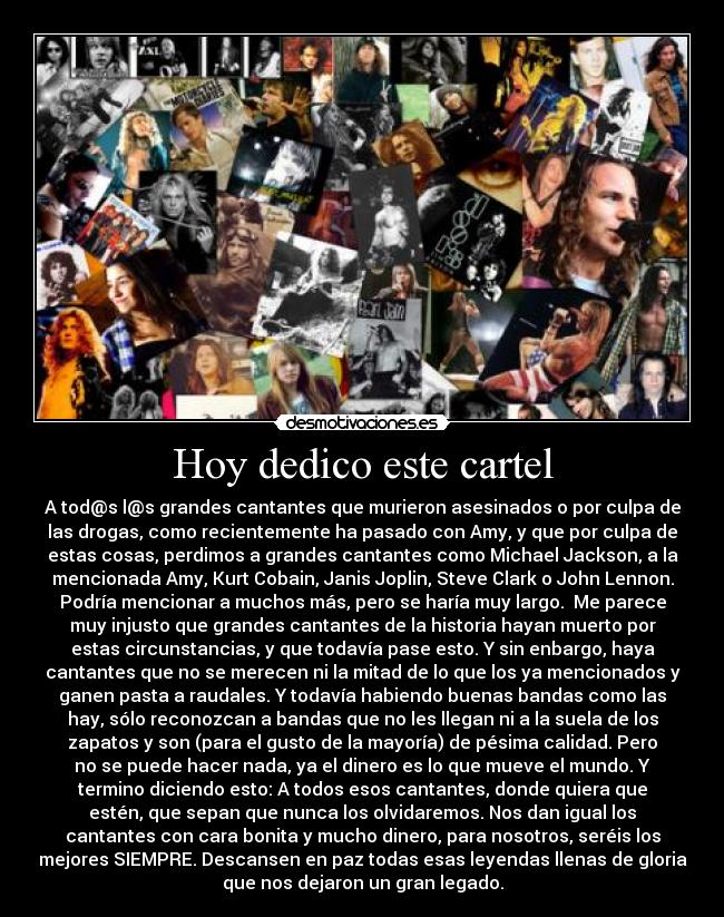 Hoy dedico este cartel - 