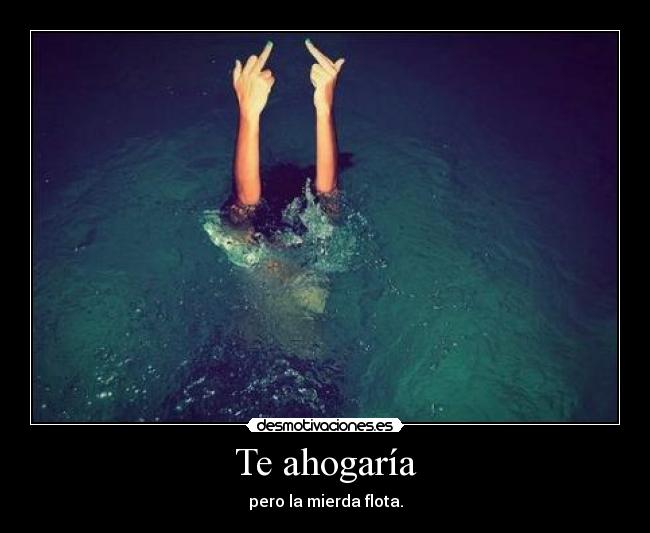 Te ahogaría - pero la mierda flota.