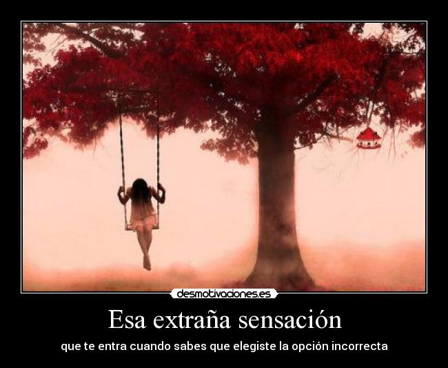 Esa extraña sensación - que te entra cuando sabes que elegiste la opción incorrecta