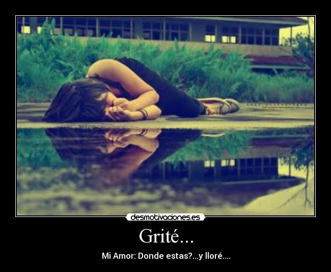 Grité... - Mi Amor: Donde estas?...y lloré....