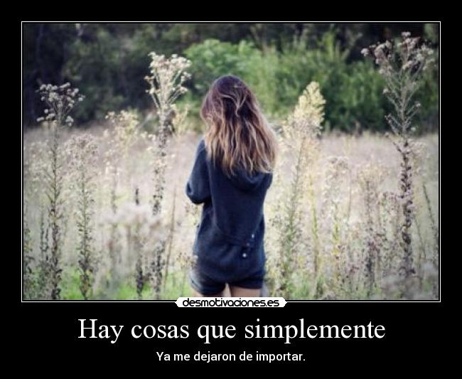 Hay cosas que simplemente -