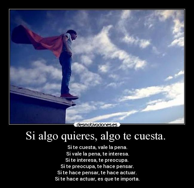 Si algo quieres, algo te cuesta. -