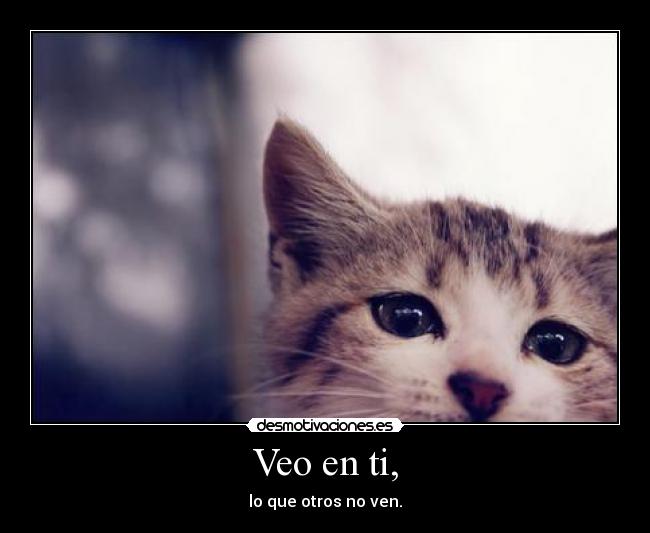 Veo en ti, - lo que otros no ven.