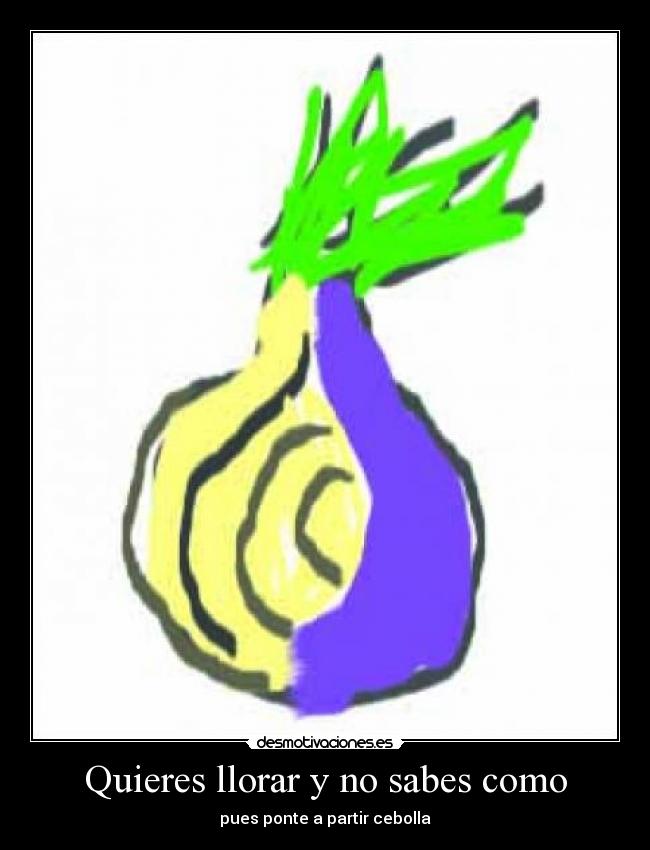Quieres llorar y no sabes como - pues ponte a partir cebolla