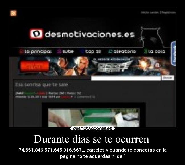 Durante días se te ocurren -