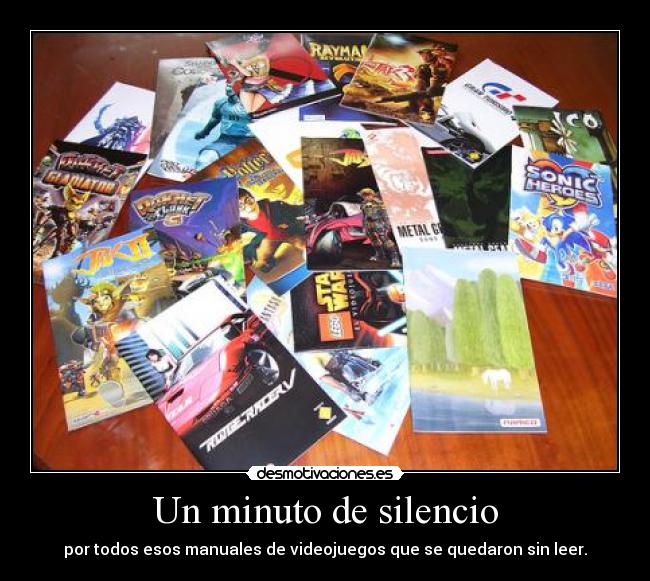 Un minuto de silencio - por todos esos manuales de videojuegos que se quedaron sin leer.