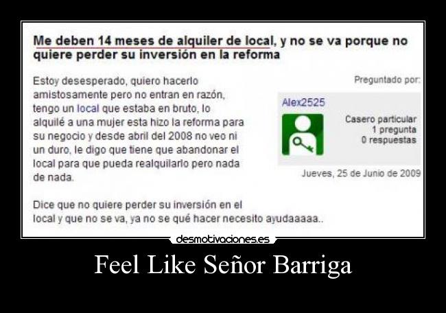 Feel Like Señor Barriga - 