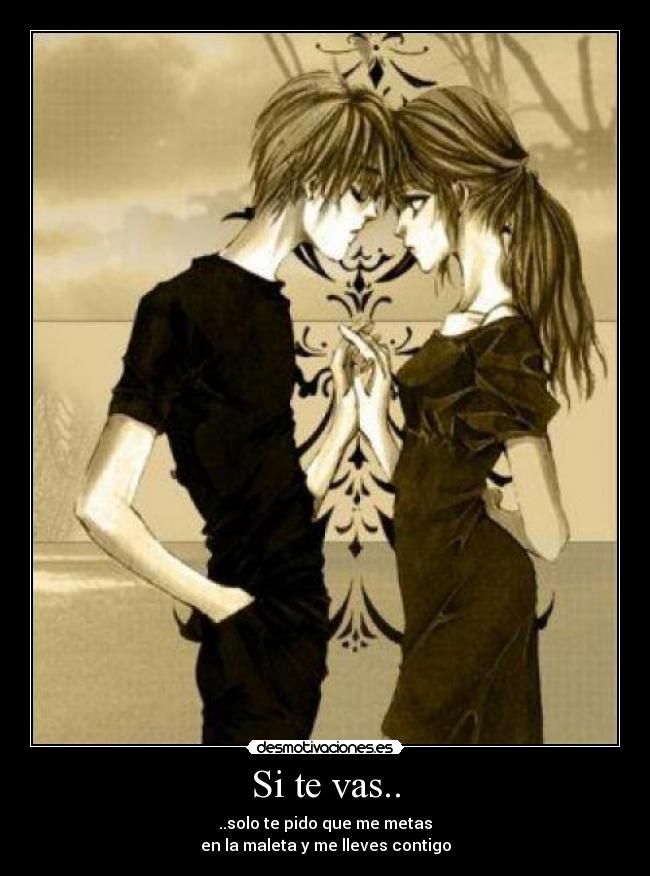 Si te vas.. - ..solo te pido que me metas
en la maleta y me lleves contigo