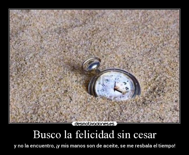 Busco la felicidad sin cesar -