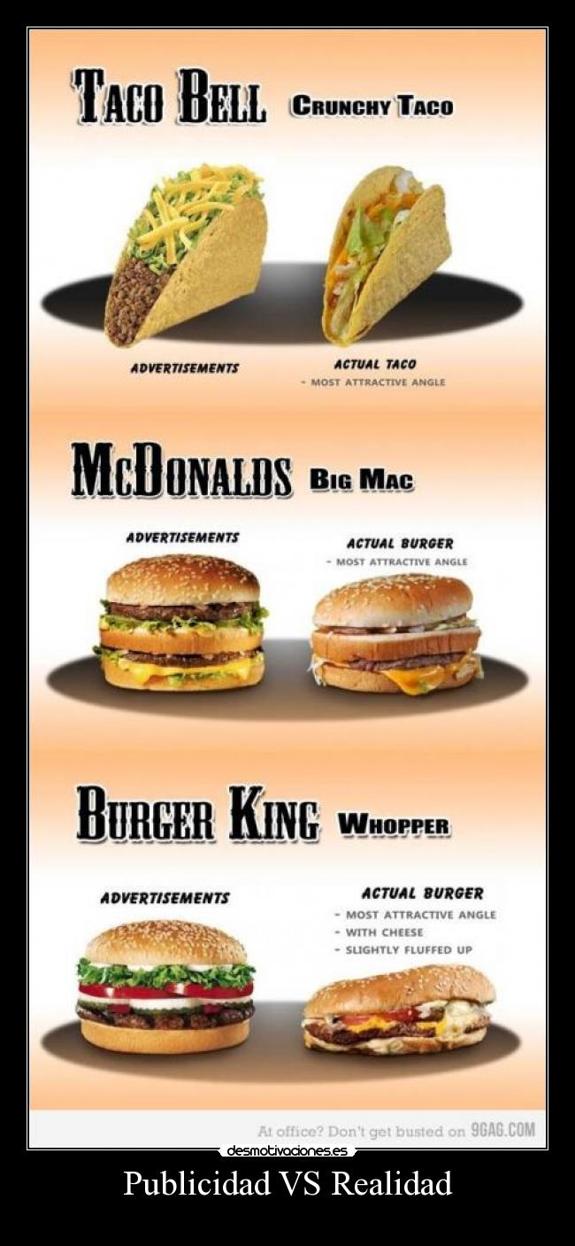 Publicidad VS Realidad - 