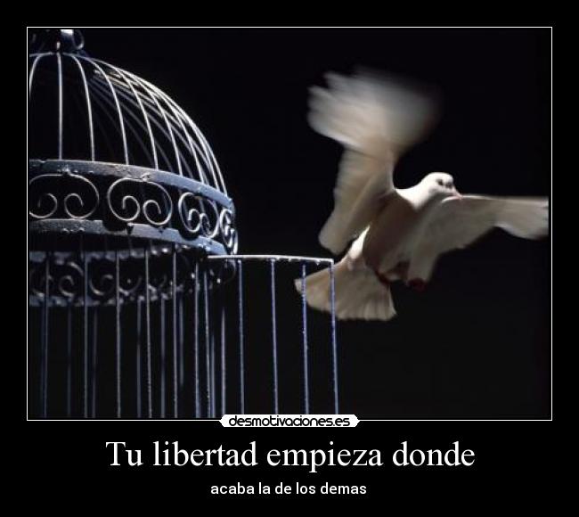 Tu libertad empieza donde - acaba la de los demas 