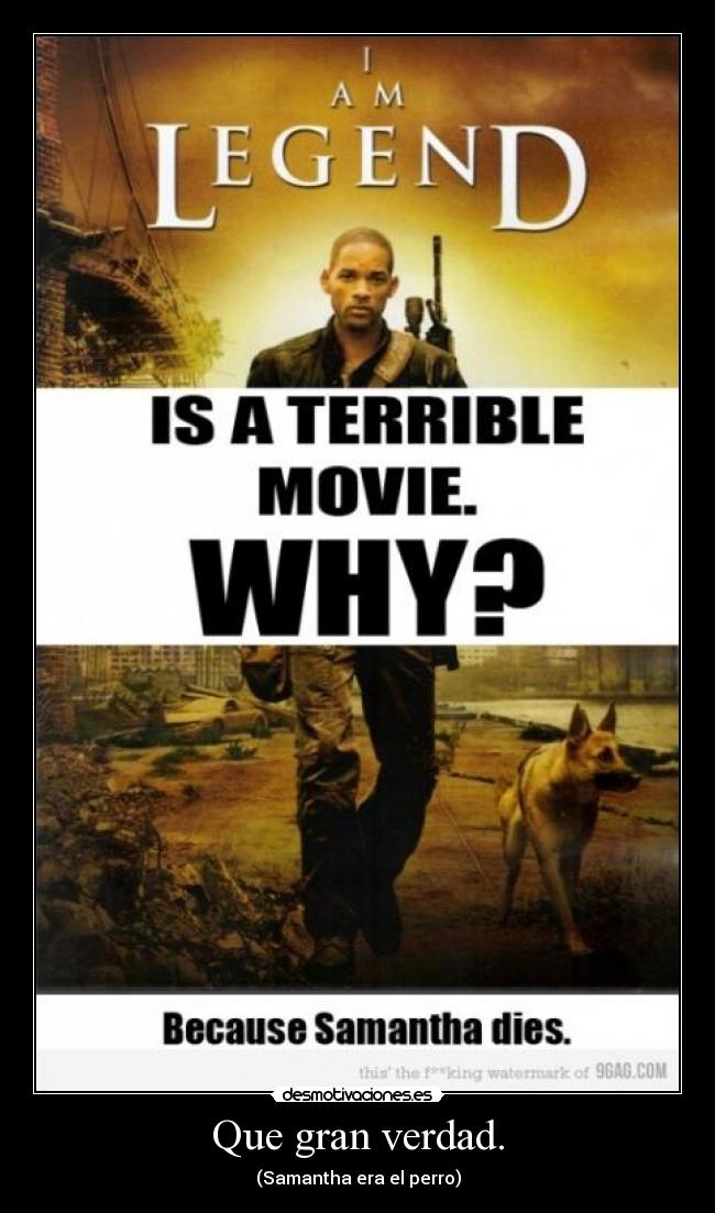 Que gran verdad. - (Samantha era el perro)