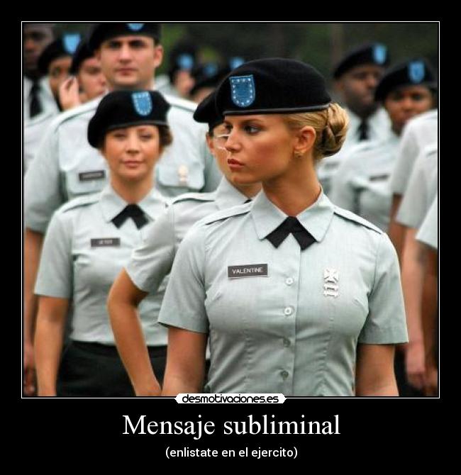 carteles sexy chica chava bonita hermosa guapa rubia ejercito soldado humor cadete desmotivaciones