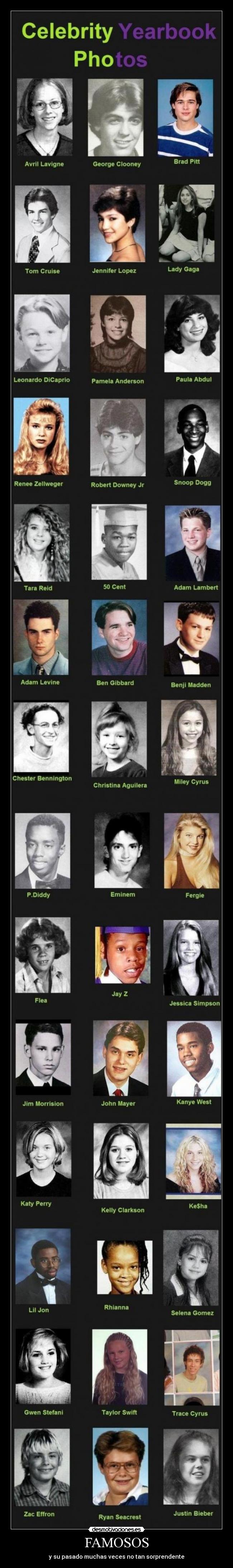 FAMOSOS - y su pasado muchas veces no tan sorprendente