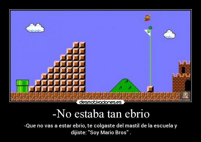 carteles mario bross ebrio mastil escuela alcohol juego colgar desmotivaciones