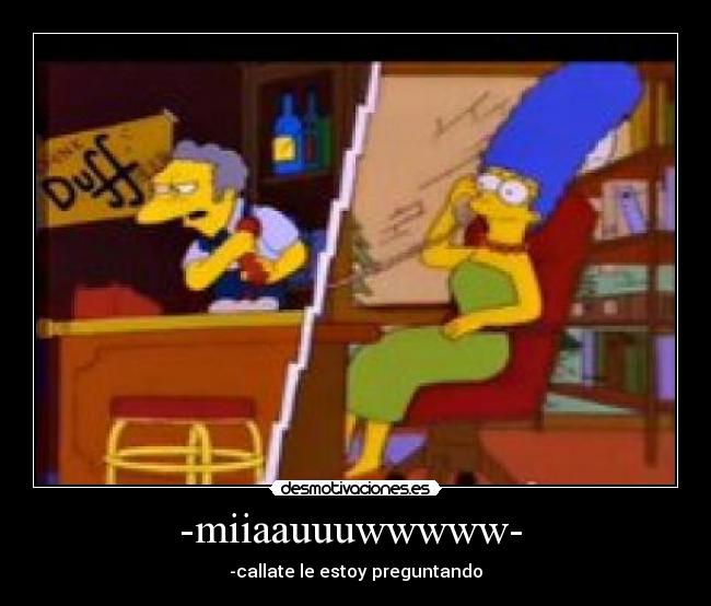 carteles moelossimpsonslos simpsons-miiaauuuwwwww- callateleestoypreguntando desmotivaciones
