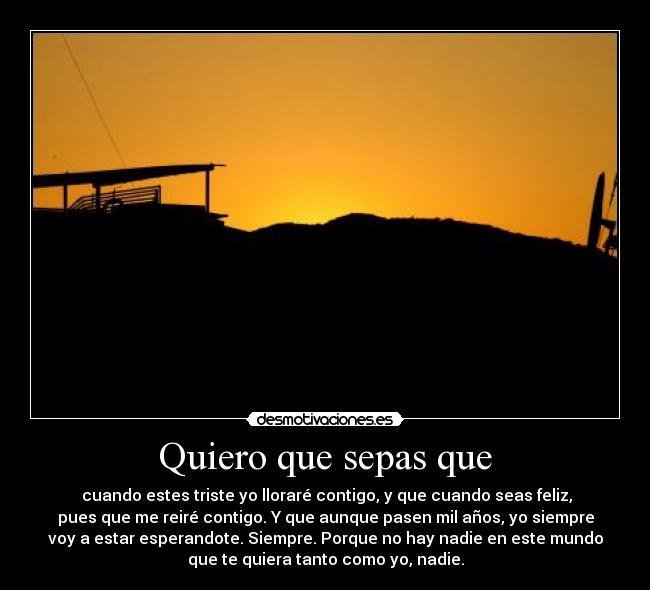 Quiero que sepas que - 